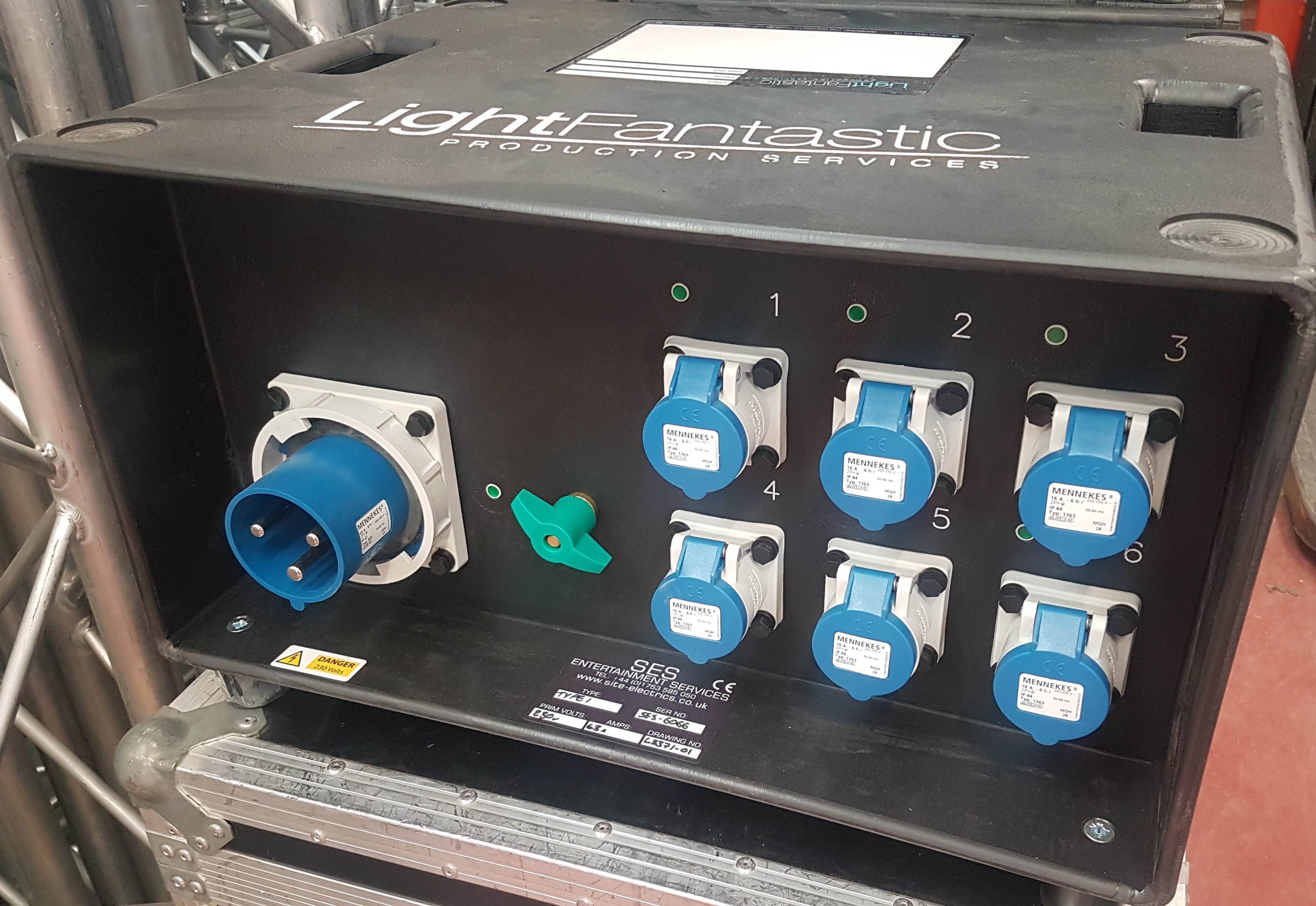 63a 1ph Distro to 6x 16a 1ph