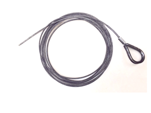 Steel Wire Rope - 5mm Black - 6m with 3.25t Thimble Splice