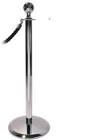 Rope and Post - Chrome Post - Sphere Top